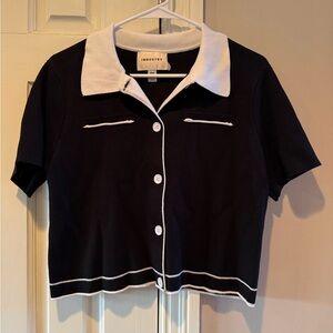 INDUSTRY Women’s Collared Button-Up Cropped Sweater